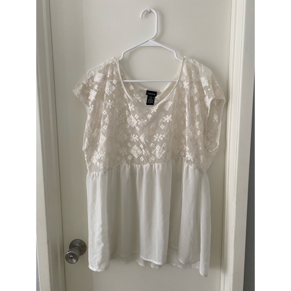 Torrid shear lace blouse